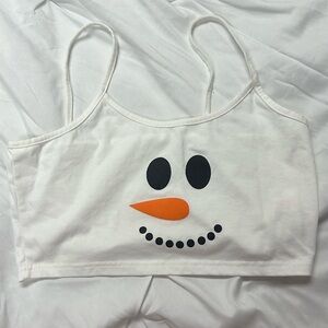 Snowman crop shirt